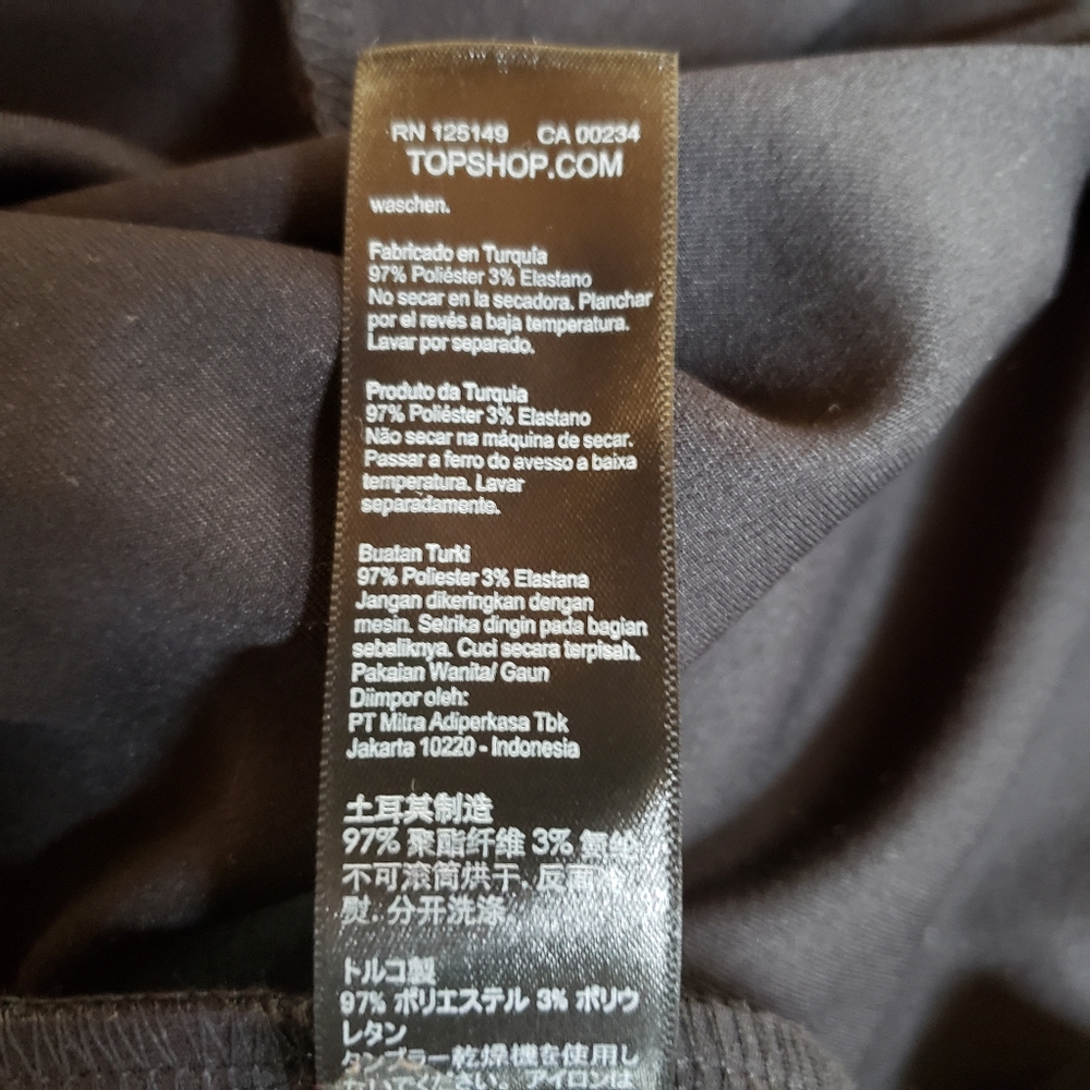 NWOT Topshop strapless twist bow black midi dress 12 - Picture 6 of 7